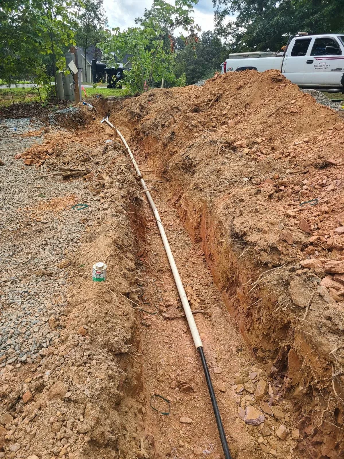 Water line installation in Fluvanna County, Virginia